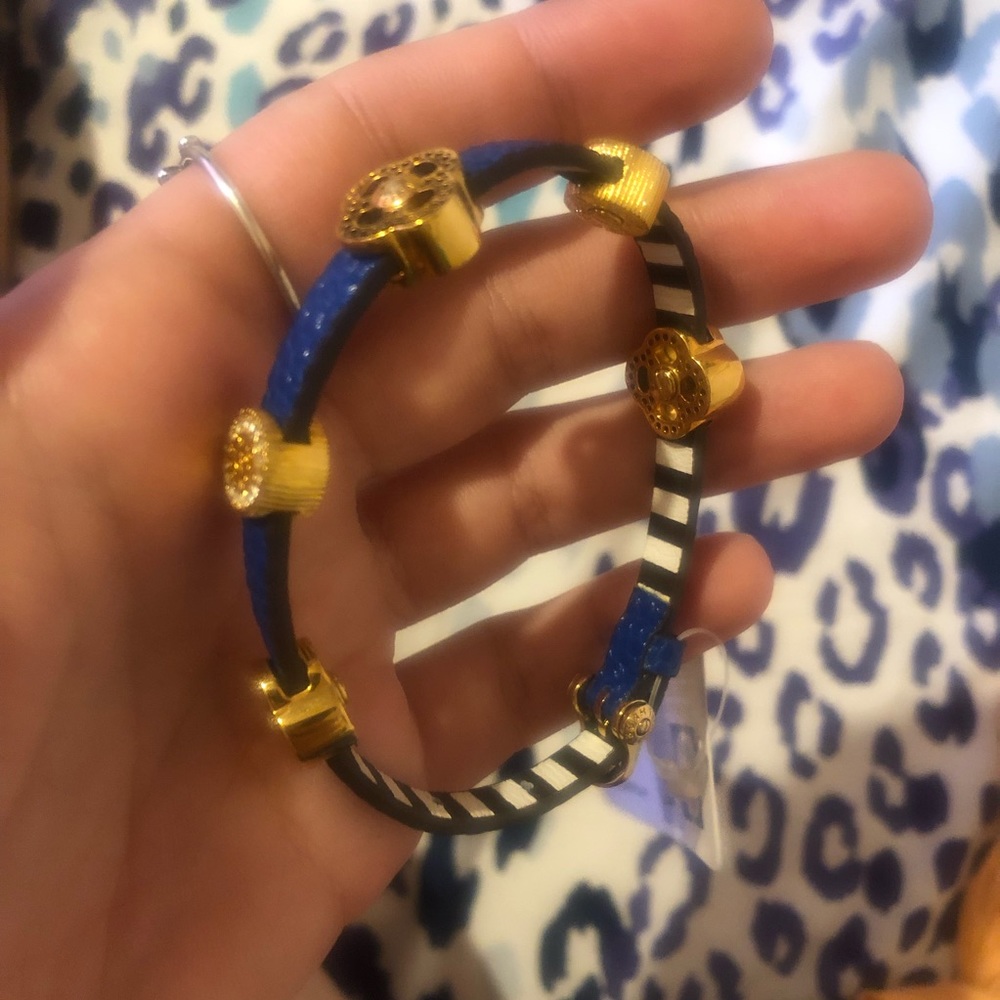 Henri Bendel gold and blue bracelet NWT